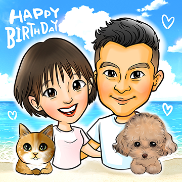エース誕生日に贈る似顔絵