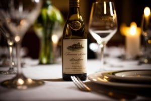 ワイングラスとワインボトル