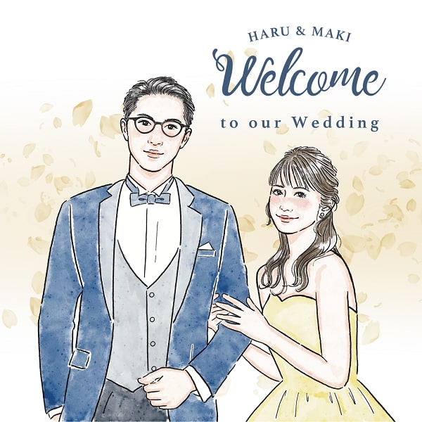 似顔絵師nananaoの結婚祝いの作品