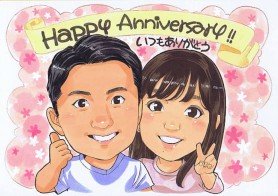 似顔絵グラフィックス栞